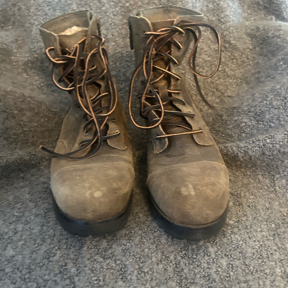 UGG Gray Lace-Up Combat Boots